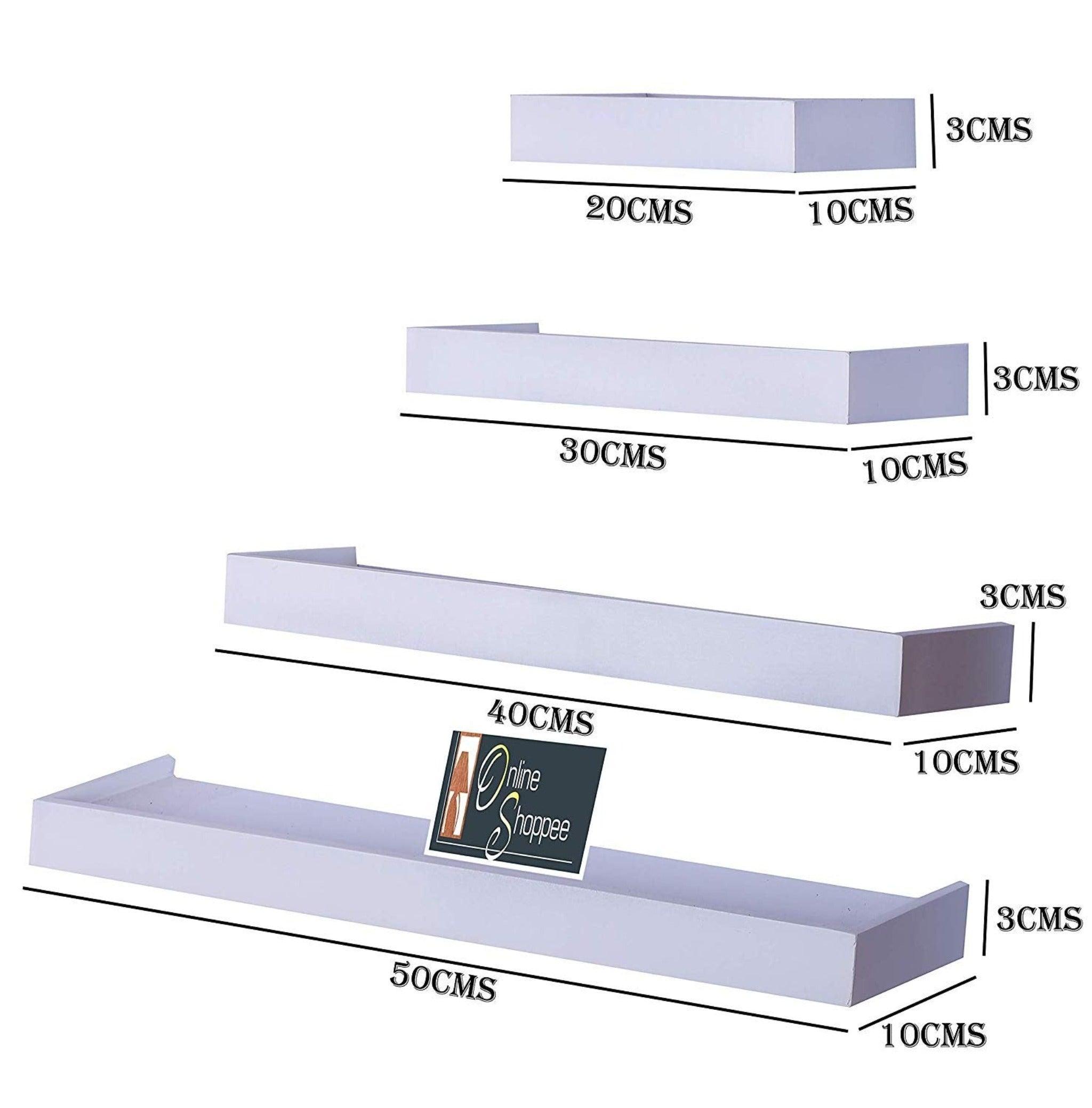 Wooden Rectangular Floating Wall Shelves set of 4 - WoodenTwist