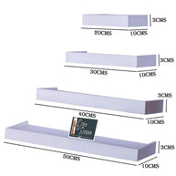Wooden Rectangular Floating Wall Shelves set of 4 - WoodenTwist