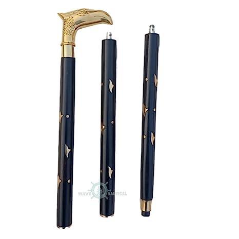 Vintage Brass Handle Walking Cane