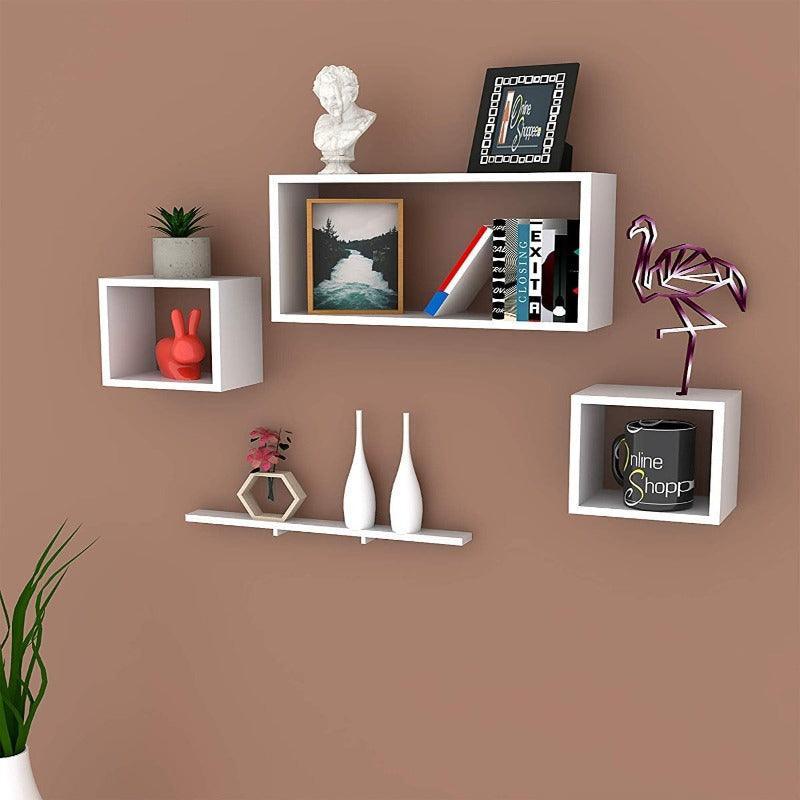 Rafuf Wooden Floating Wall Shelf with 4 Shelves - WoodenTwist