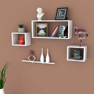 Rafuf Wooden Floating Wall Shelf with 4 Shelves - WoodenTwist