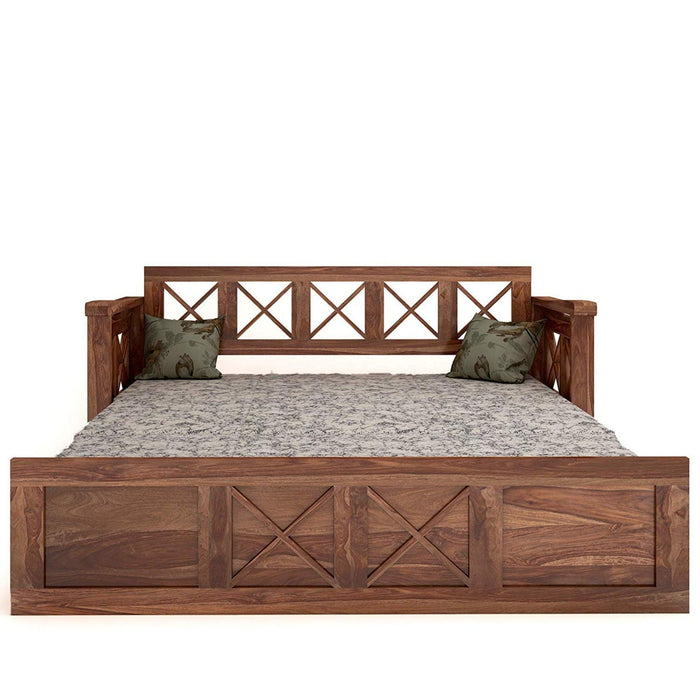 Wooden Sofa Cum Bed for Living Room Home (Teak Wood) - WoodenTwist