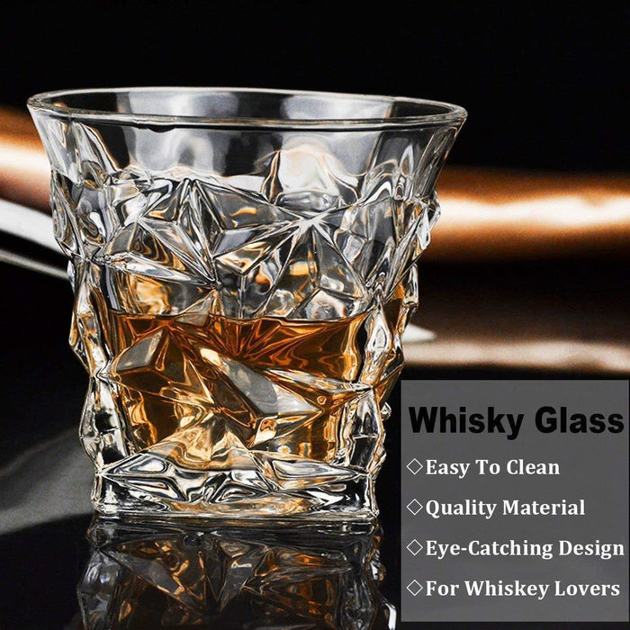 Old Fashioned Premium Scotch Glass with Rotatable Bottom 255ml (Set of 6) - WoodenTwist