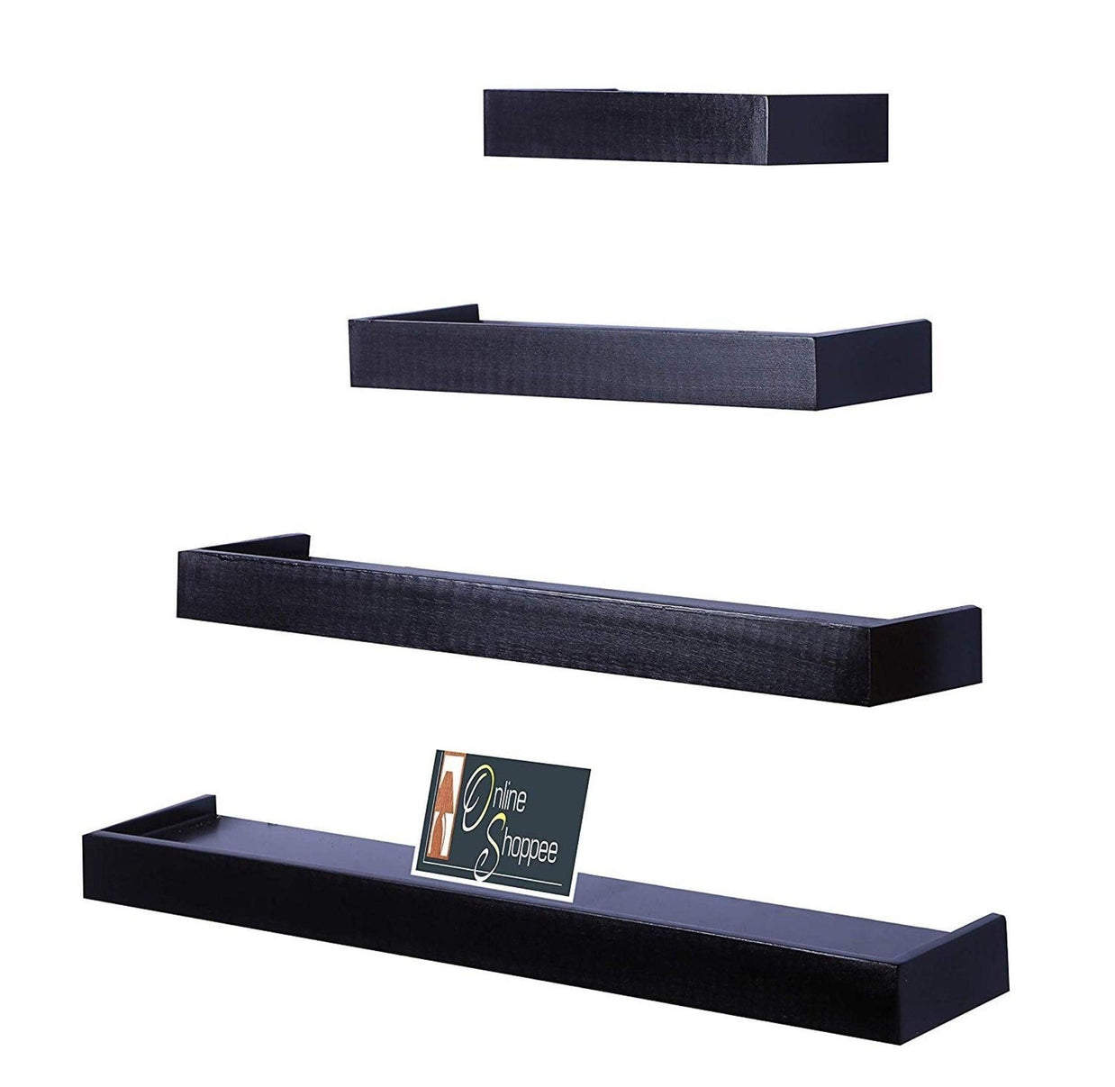 Wooden Rectangular Floating Wall Shelves set of 4 - WoodenTwist