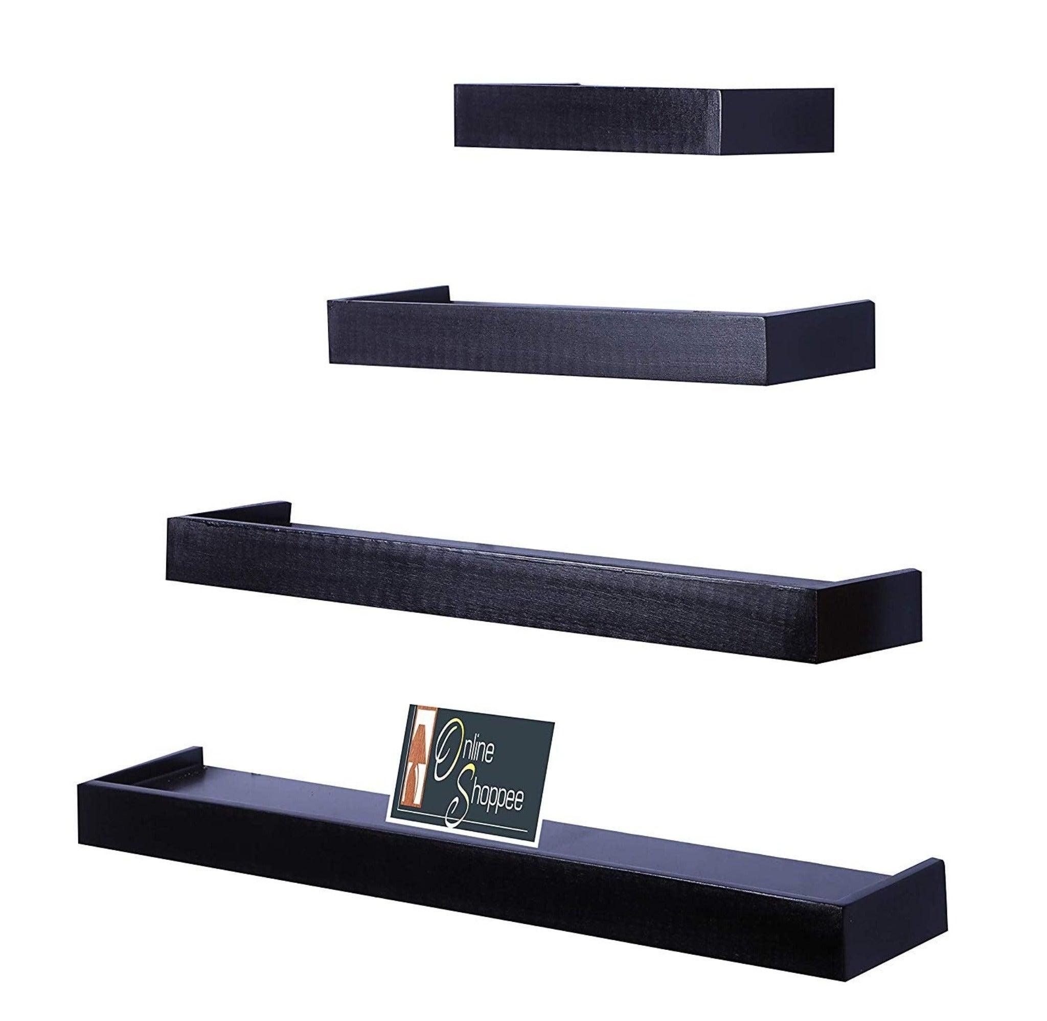 Wooden Rectangular Floating Wall Shelves set of 4 - WoodenTwist