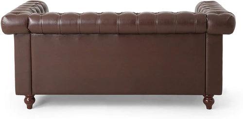 Modern Handmade Leatherette Love Seats Sofa - WoodenTwist