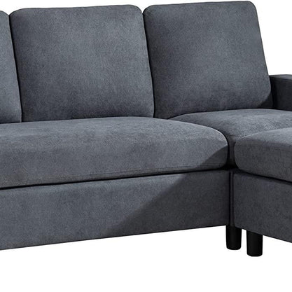 Convertible L-Shaped Wide Reversible Sectional Sofa 3 Seater With Ottoman - WoodenTwist