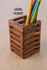 brown color pen holder