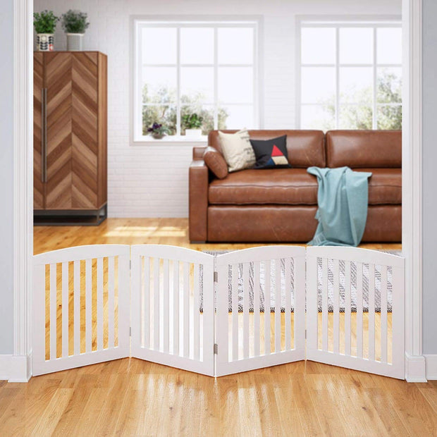 Wooden Portable Safety Pet Fence Gate Partition For Kids (4 Panel) - WoodenTwist