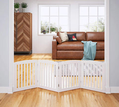 Wooden Portable Safety Pet Fence Gate Partition For Kids (4 Panel) - WoodenTwist