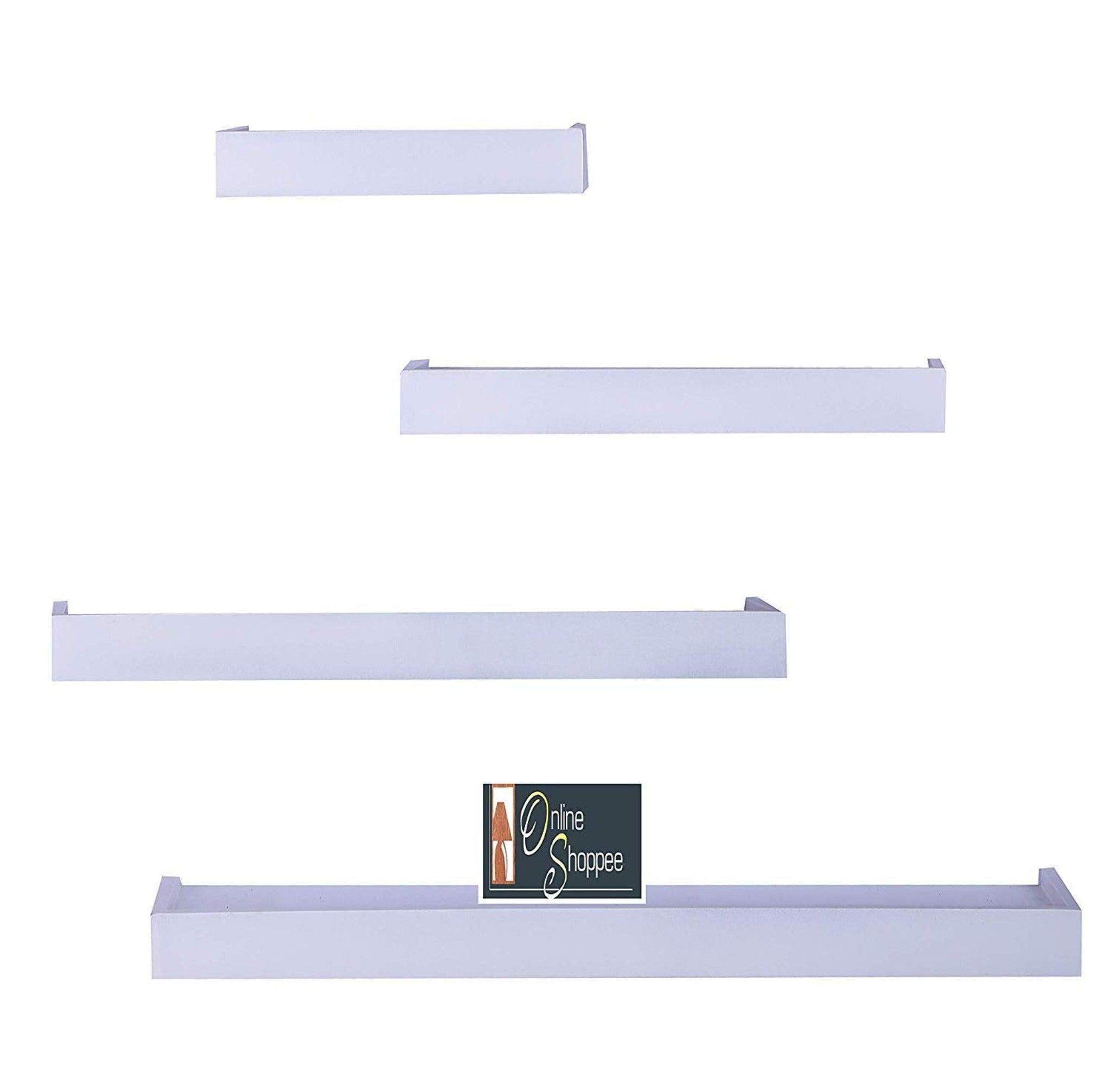 Wooden Rectangular Floating Wall Shelves set of 4 - WoodenTwist