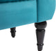 Upholstered Tufted Bench Sofa Couch (Sky Blue) - WoodenTwist