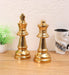 King & Queen Set Chess Table Décor Brass Golden Finish Big - WoodenTwist