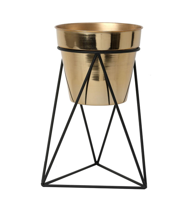 Triad Pot Stand In Gold & Black - WoodenTwist