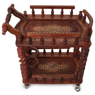 Juniper Cyprus Sheesham Wood Serving Trolley, Brown - kitchen use
