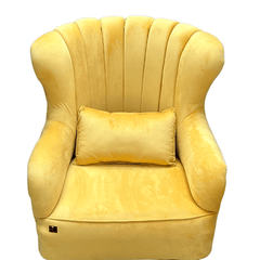 Harden Wide Tufted Wingback Chair With Footrest - WoodenTwist