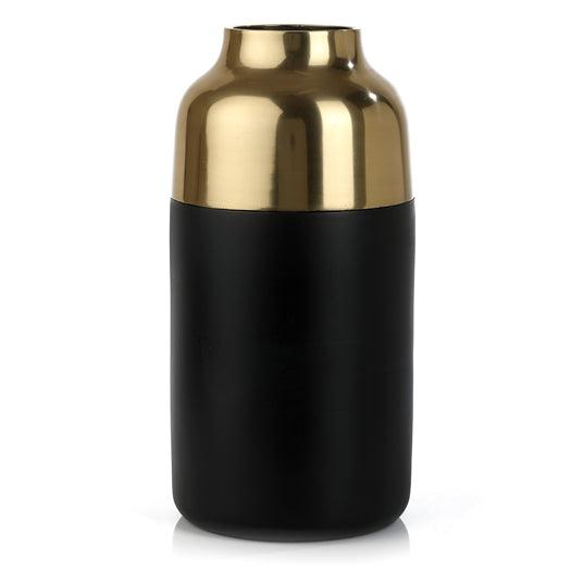 Cylindrical Deidra wood Large Gold vase - WoodenTwist