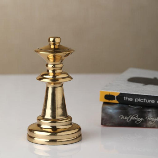 Queen Chess table Décor Gold finish Small size - WoodenTwist