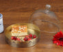 Dohar Brass Cookie Tray with Glass Cloche - WoodenTwist