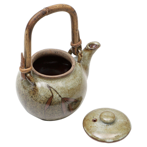 STUDIO POTTERY TEAPOT WITH CANE HANDLE (750 ml) - WoodenTwist