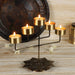 Alpana Panch Diya with stand (Gold & Antique finish) - WoodenTwist