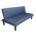 Penny Navy Blue Leatherette 3 Seater Sofa Cum Bed For Living Room - WoodenTwist