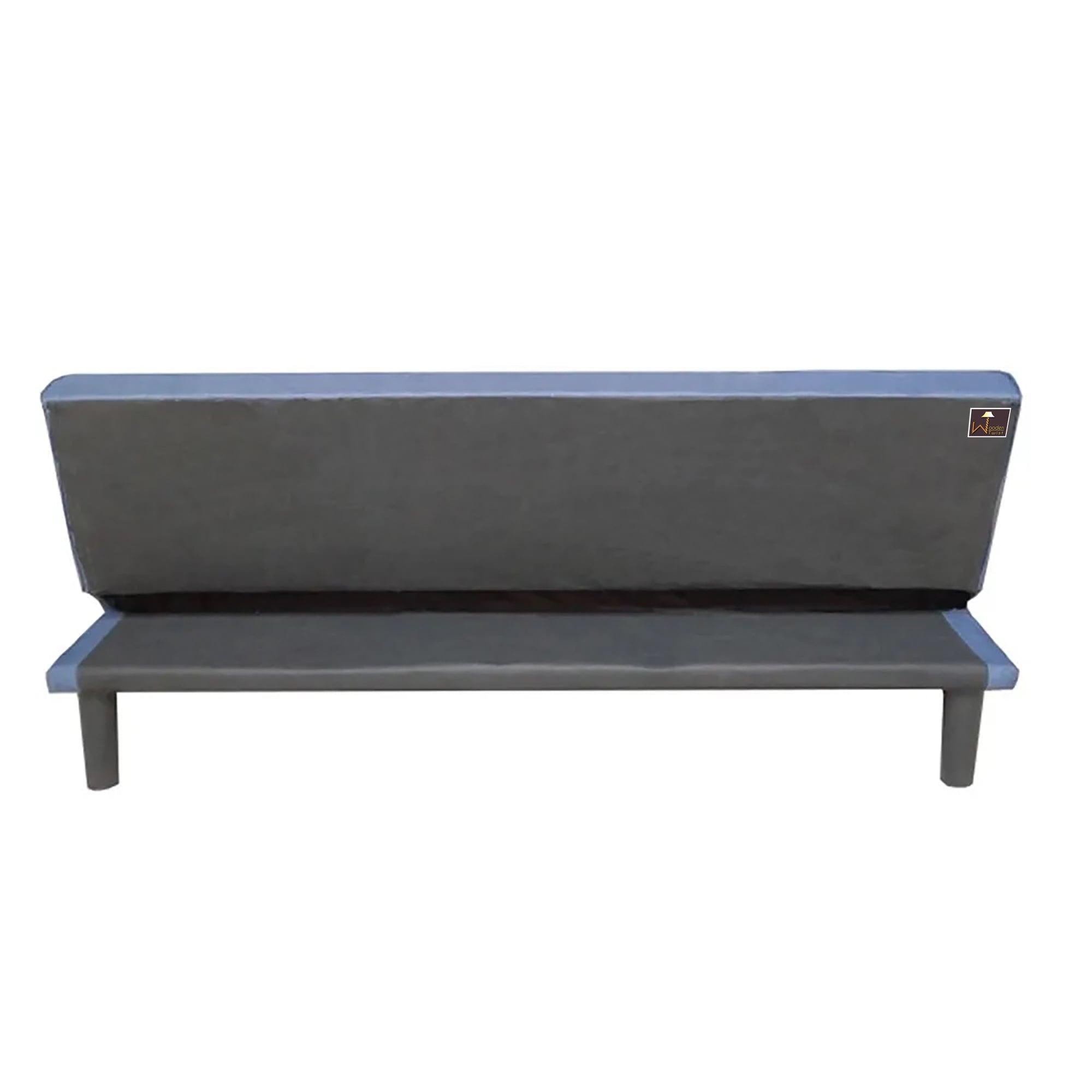 Penny Navy Blue Leatherette 3 Seater Sofa Cum Bed For Living Room - WoodenTwist