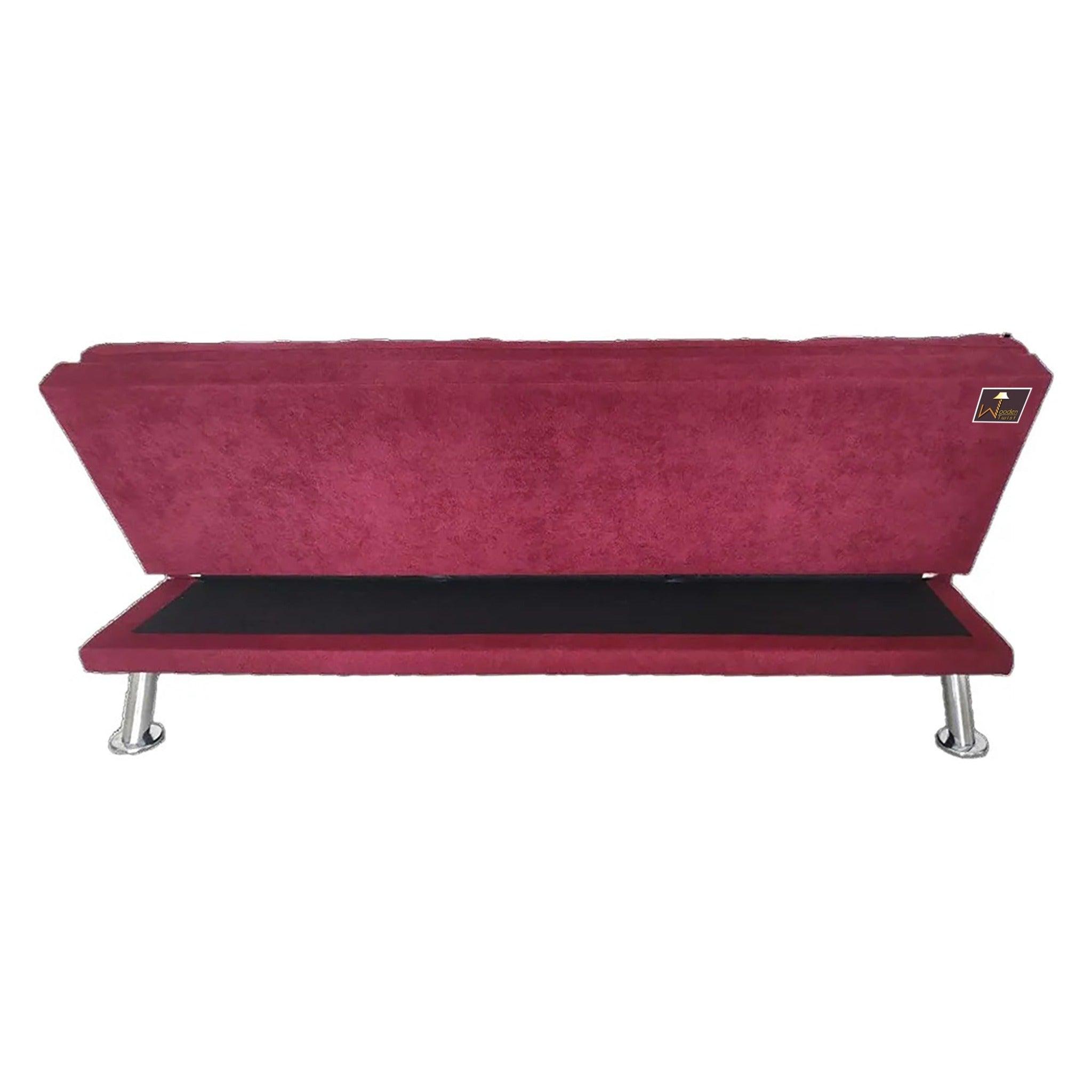 Carissa 3 Seater Sofa Cum Bed for Living Room with Ottoman (Metal Legs) - WoodenTwist