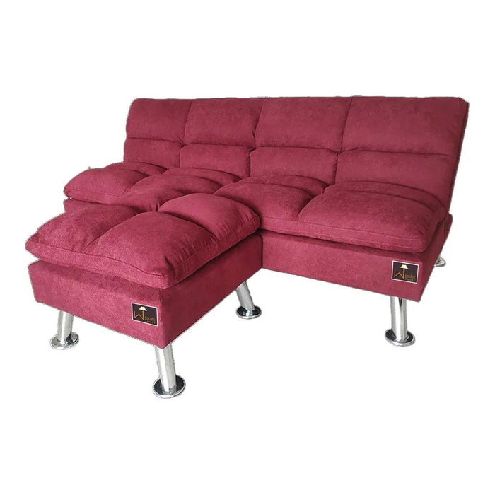 Carissa 3 Seater Sofa Cum Bed for Living Room with Ottoman (Metal Legs) - WoodenTwist