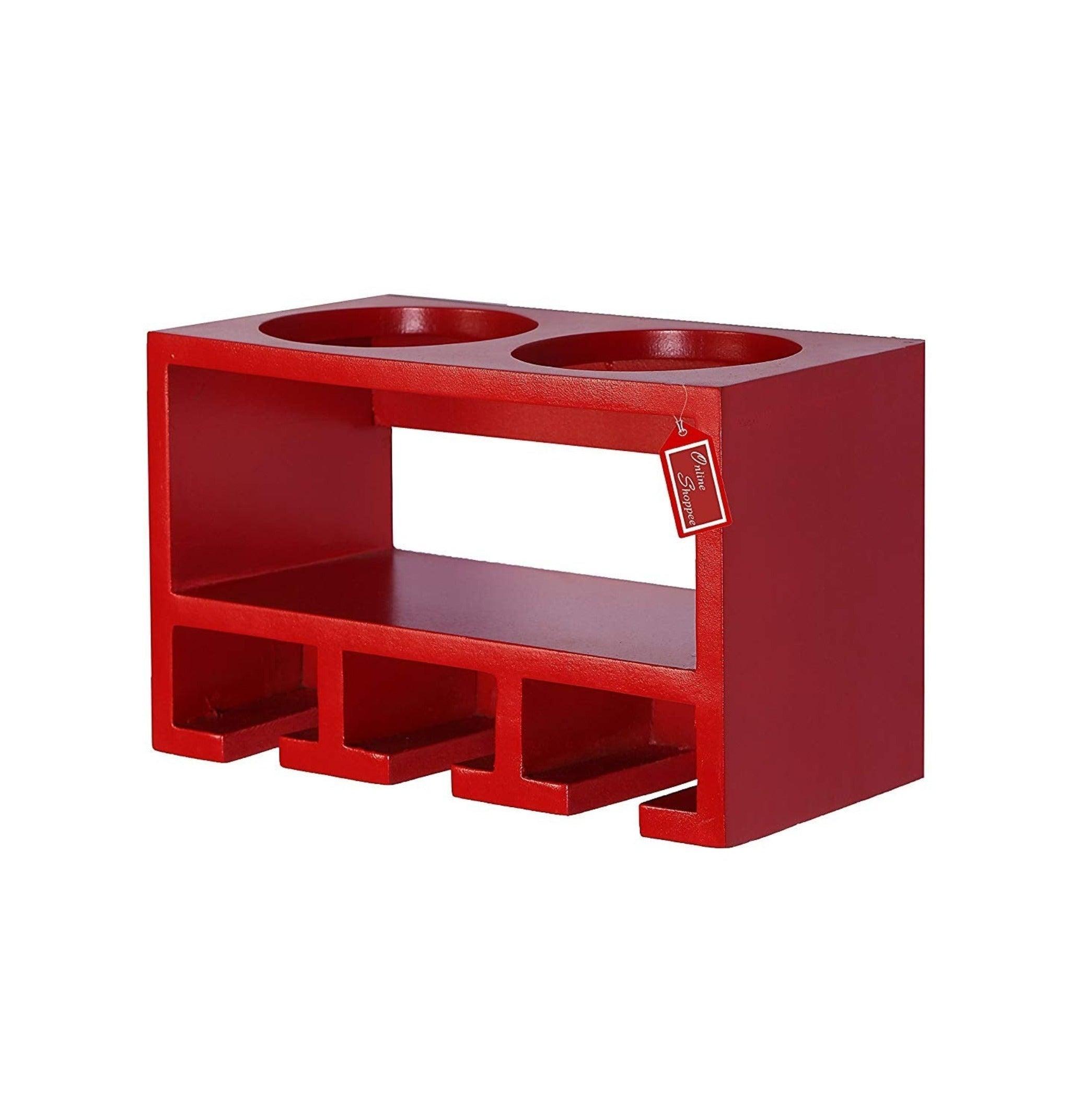 Unique Wooden Bottle Rack, 2 Bottles Holder Wall Shelves - WoodenTwist