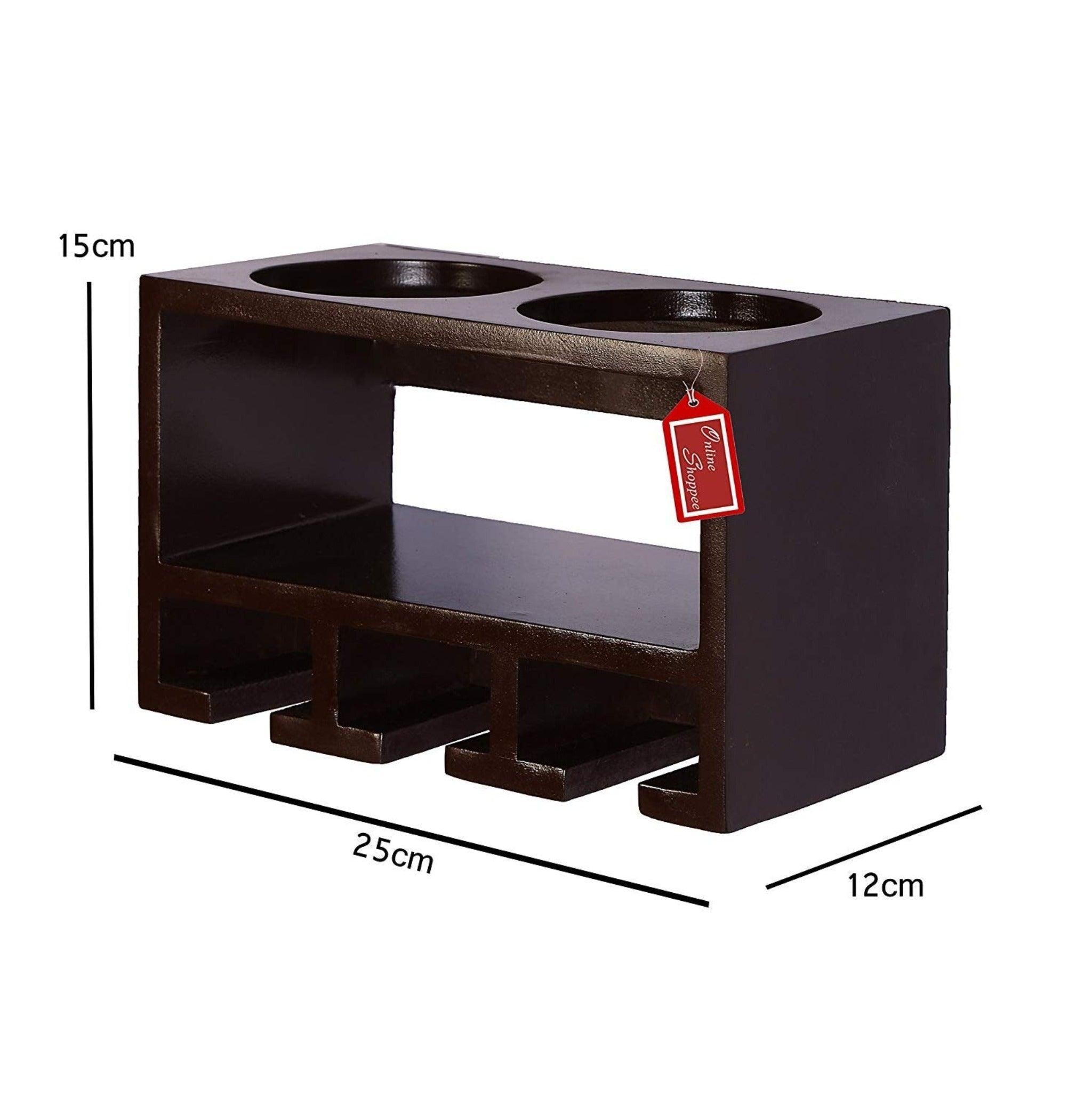 Unique Wooden Bottle Rack, 2 Bottles Holder Wall Shelves - WoodenTwist