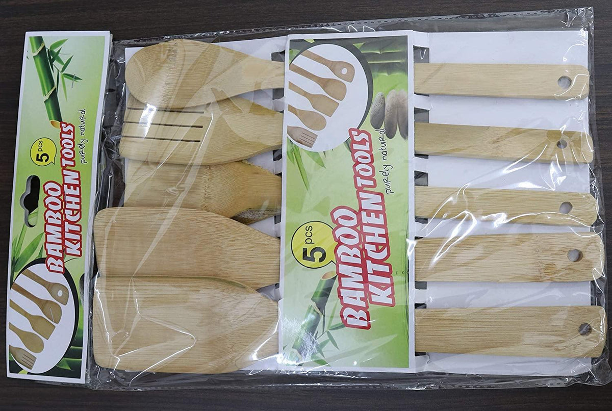 Bamboo Wood Cooking Spoons - in use in kitchen