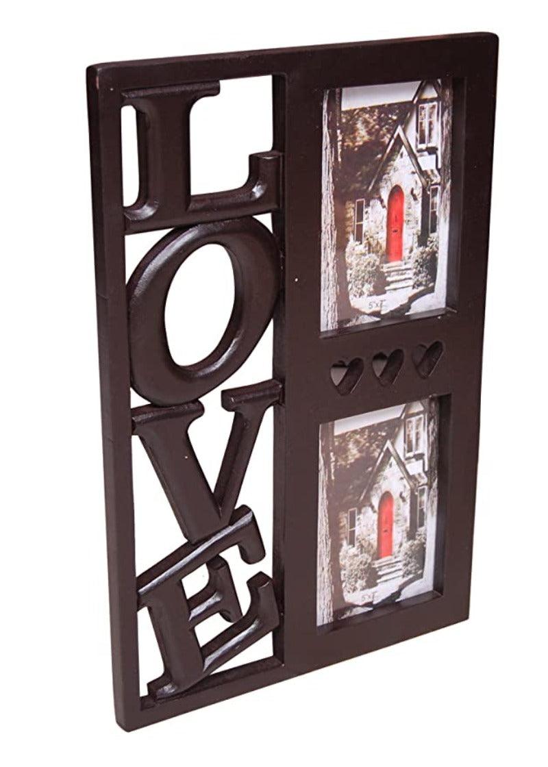 Wooden and Antique Wall Hanging Family Love Photo Frame 2 in 1 - WoodenTwist