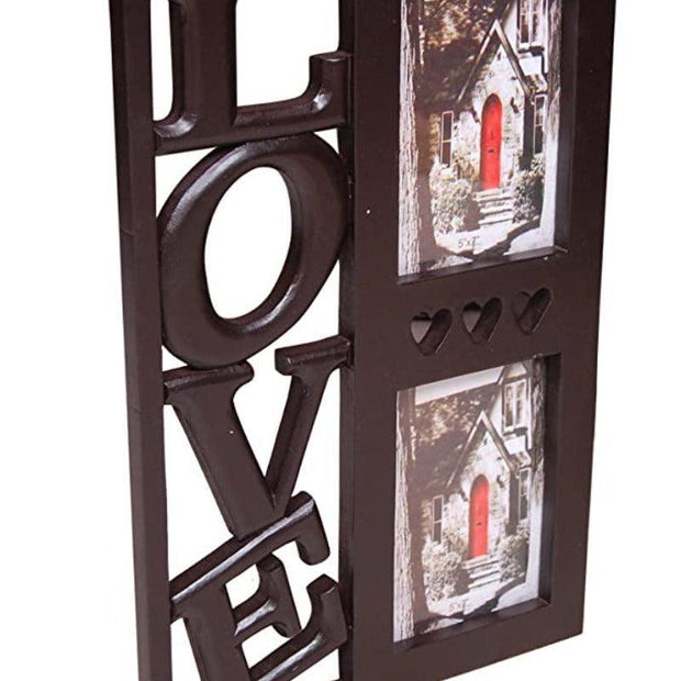Wooden and Antique Wall Hanging Family Love Photo Frame 2 in 1 - WoodenTwist