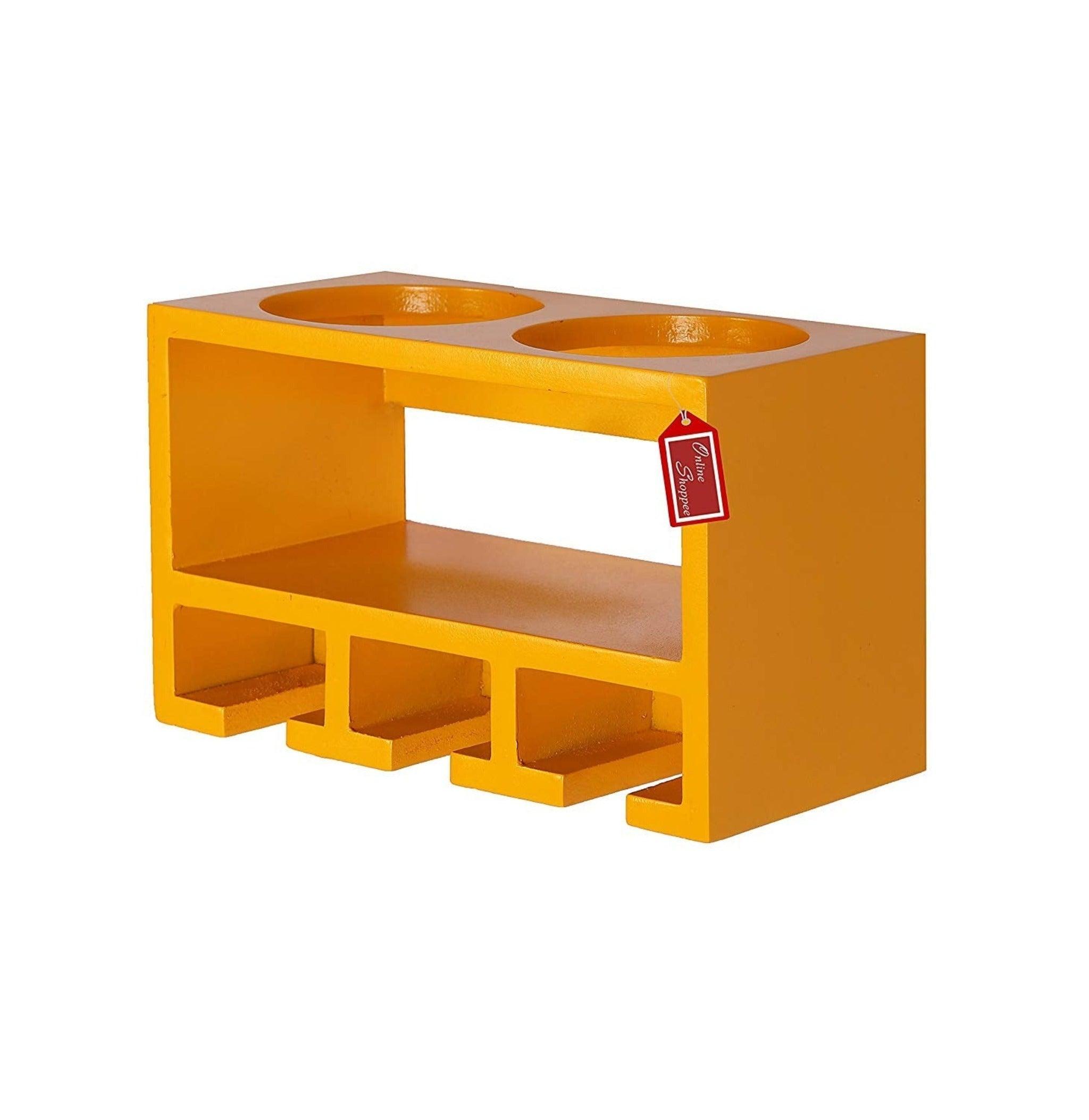 Unique Wooden Bottle Rack, 2 Bottles Holder Wall Shelves - WoodenTwist