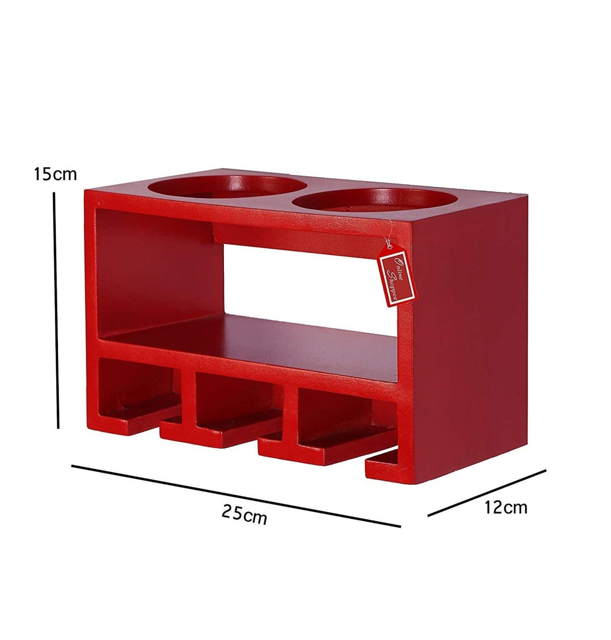 Unique Wooden Bottle Rack, 2 Bottles Holder Wall Shelves - WoodenTwist