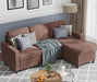 Convertible L-Shaped Wide Reversible Sectional Sofa 3 Seater With Ottoman - WoodenTwist