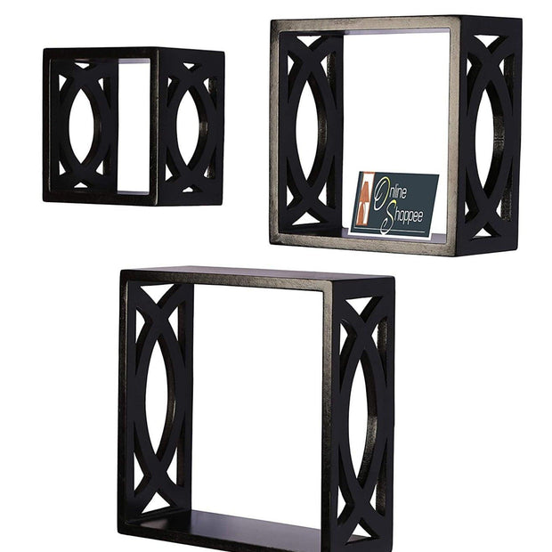 Elegant Floating Wall Shelf Set of 3 - Wall Mounted View
