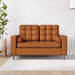Madera Square Arms and Tufting-Bolster 2 Seater Chaise Lounge (With 2 Pillows) - WoodenTwist