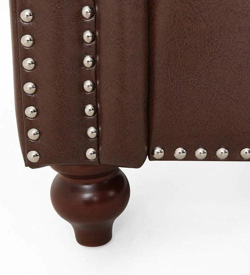 Modern Handmade Leatherette Love Seats Sofa - WoodenTwist