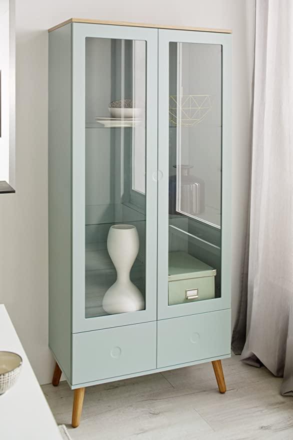 Wooden Closely Design Display Cabinet Two Doors with Two Drawers And Four Open Shelves - WoodenTwist