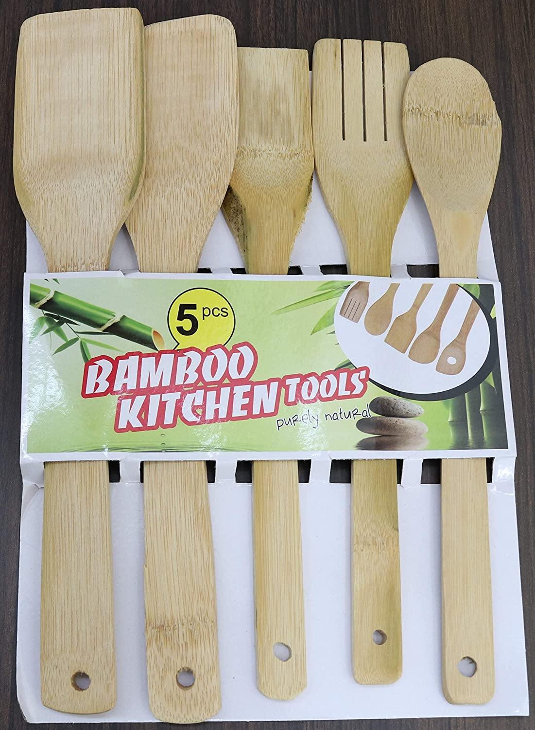 Bamboo Wood Cooking Spoon Set