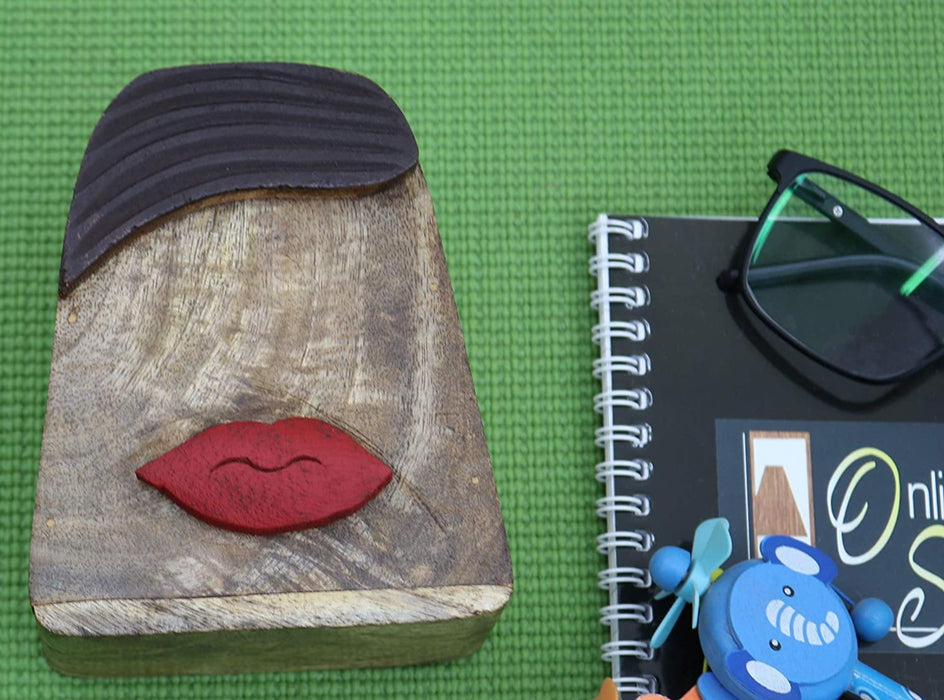 pen stand with moustache and lips