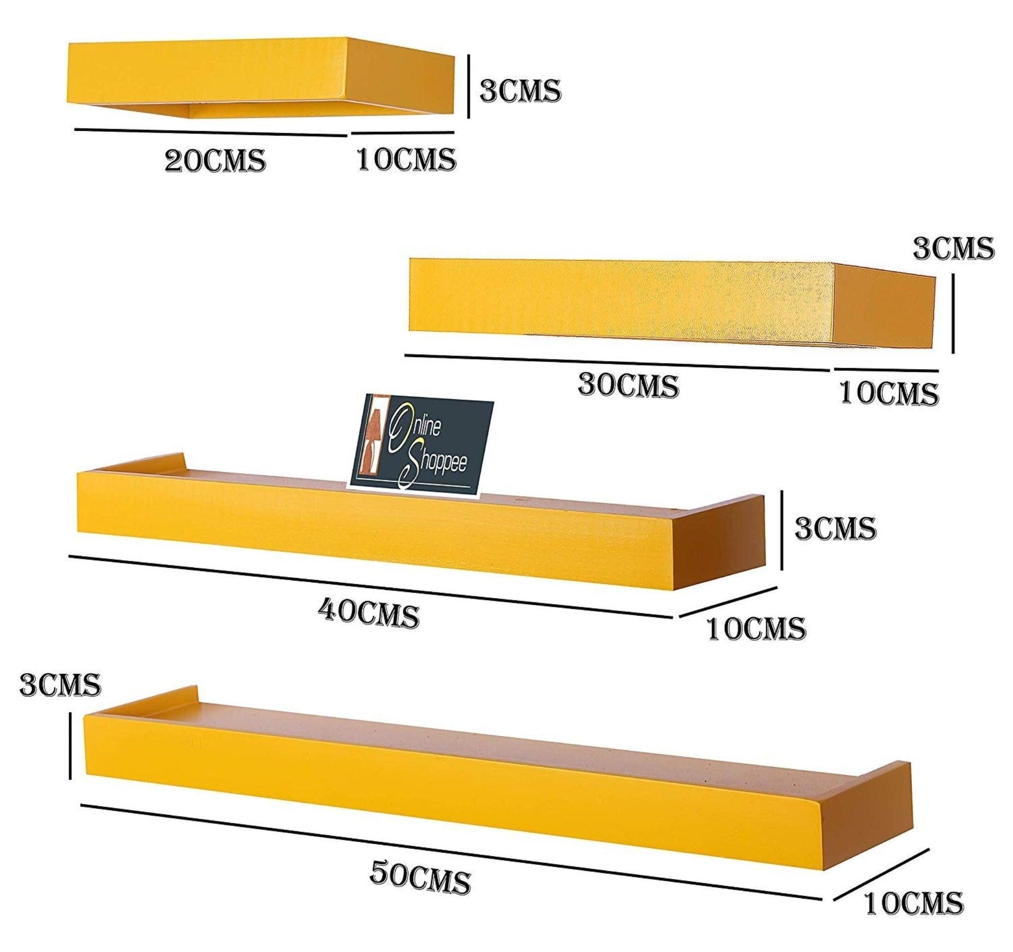 Wooden Rectangular Floating Wall Shelves set of 4 - WoodenTwist