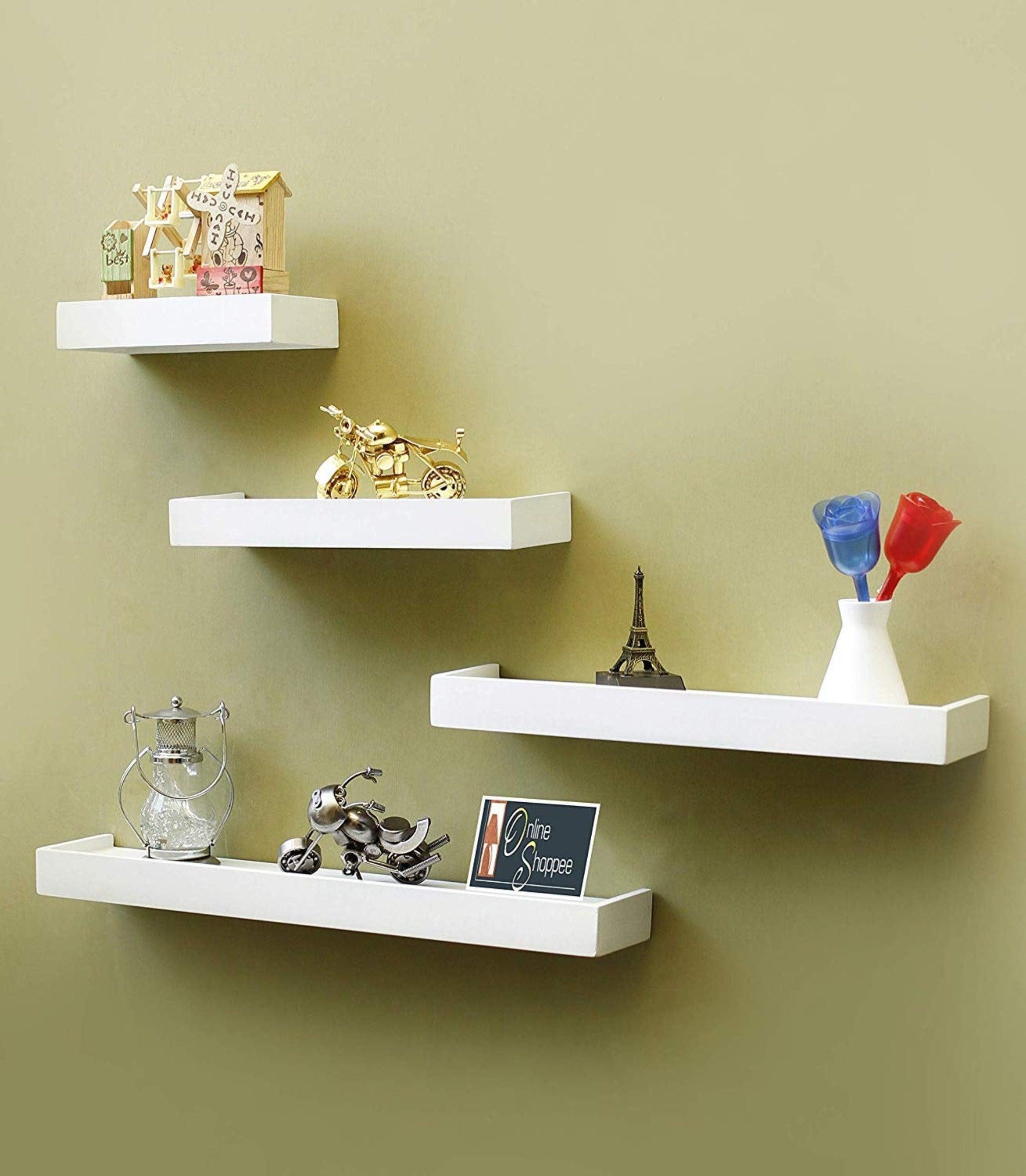 Wooden Rectangular Floating Wall Shelves set of 4 - WoodenTwist