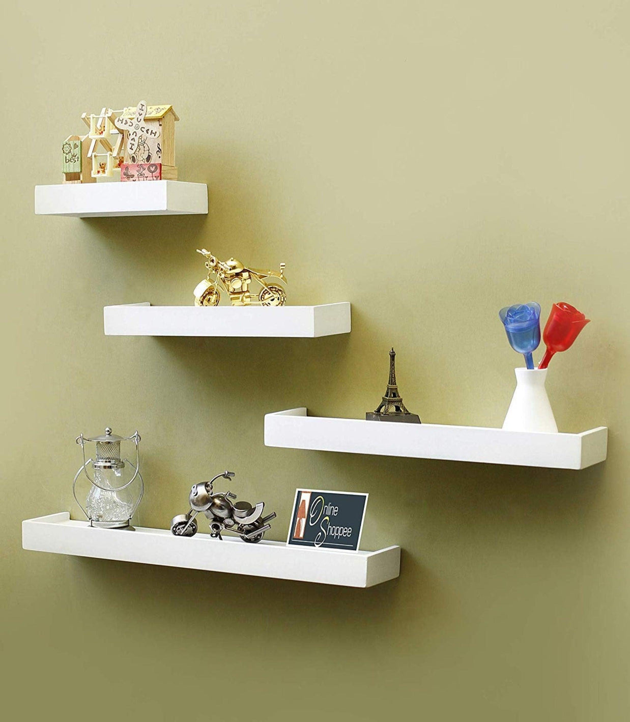 Wooden Rectangular Floating Wall Shelves set of 4 - WoodenTwist