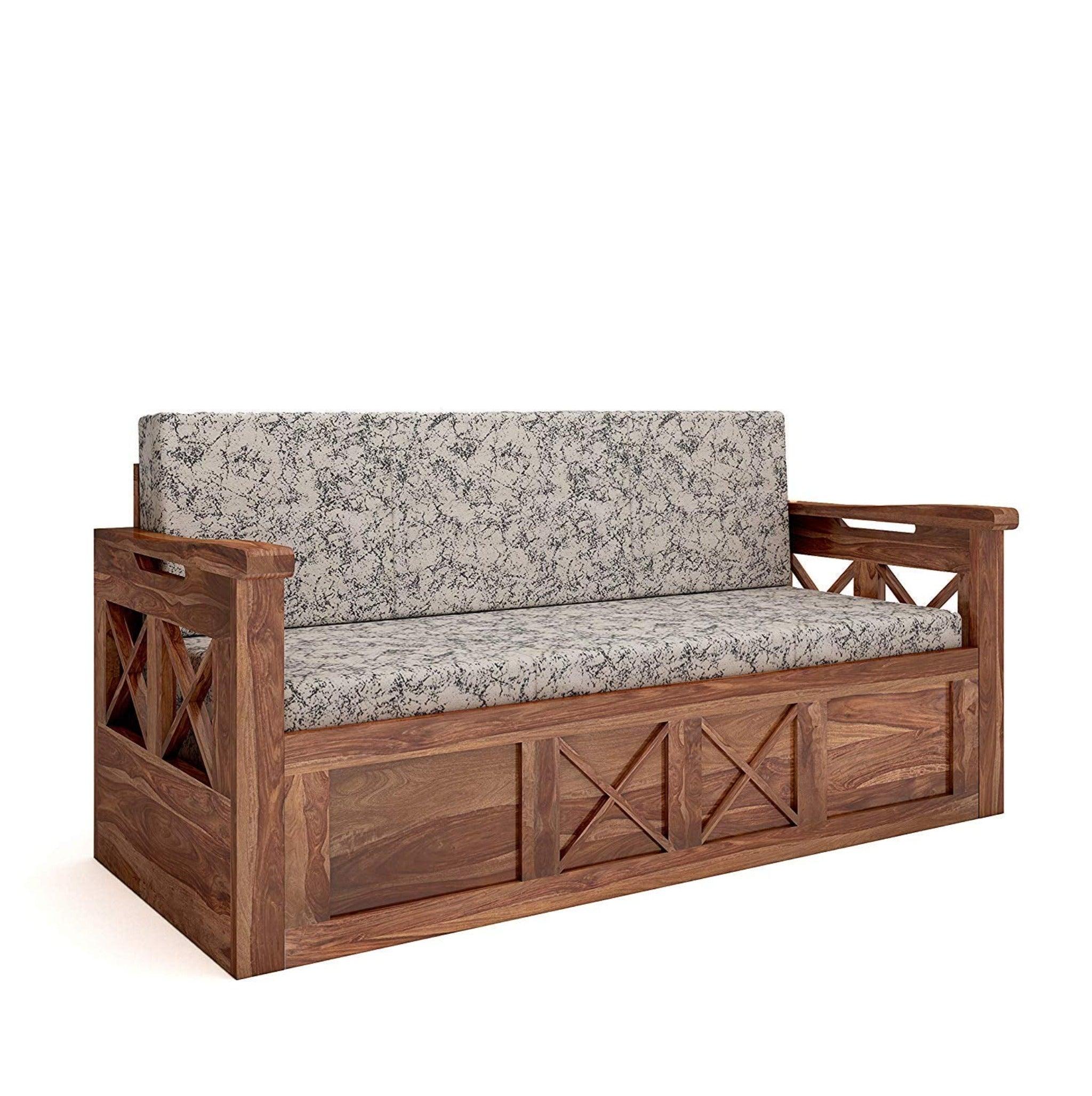 Wooden Sofa Cum Bed for Living Room Home (Teak Wood) - WoodenTwist