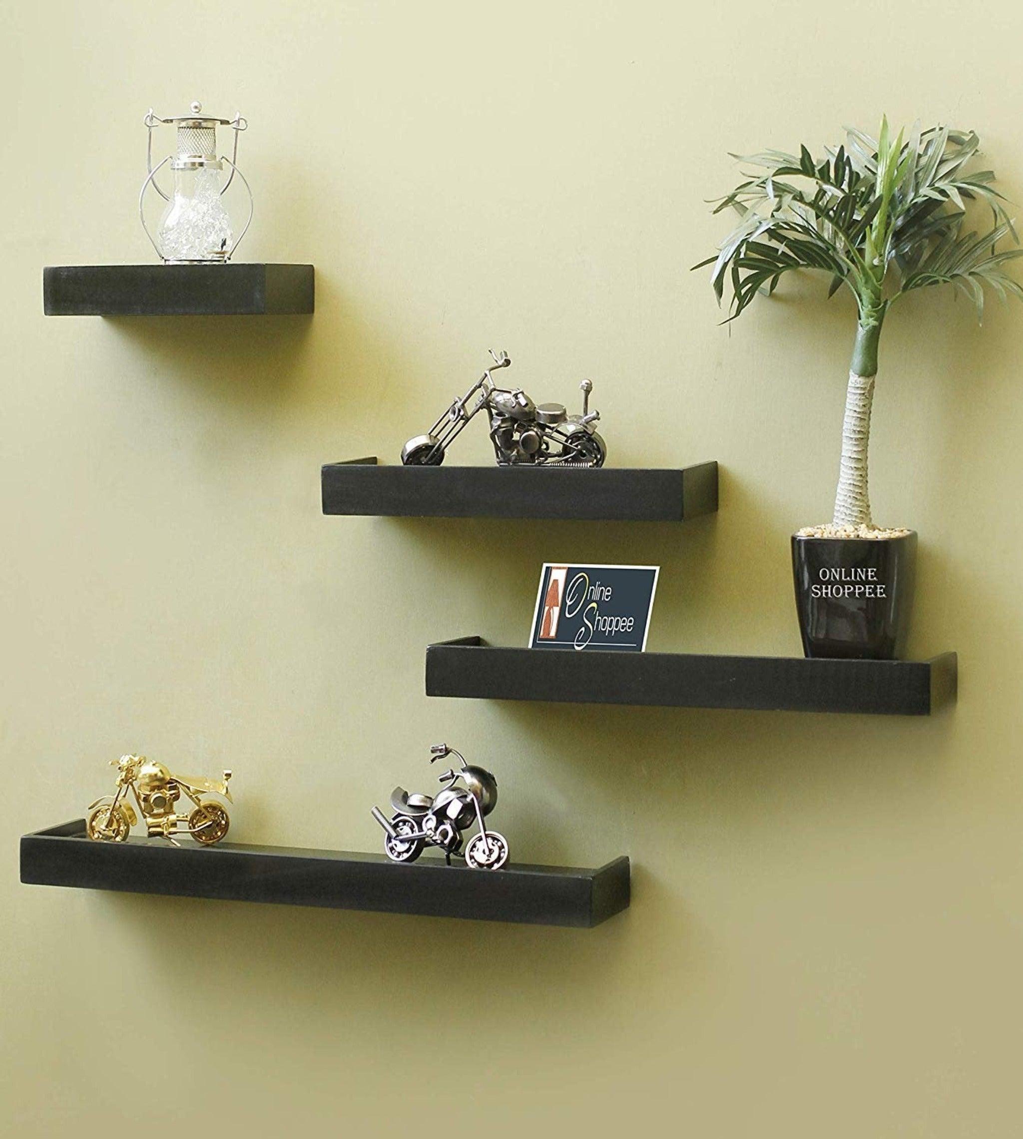 Wooden Rectangular Floating Wall Shelves set of 4 - WoodenTwist