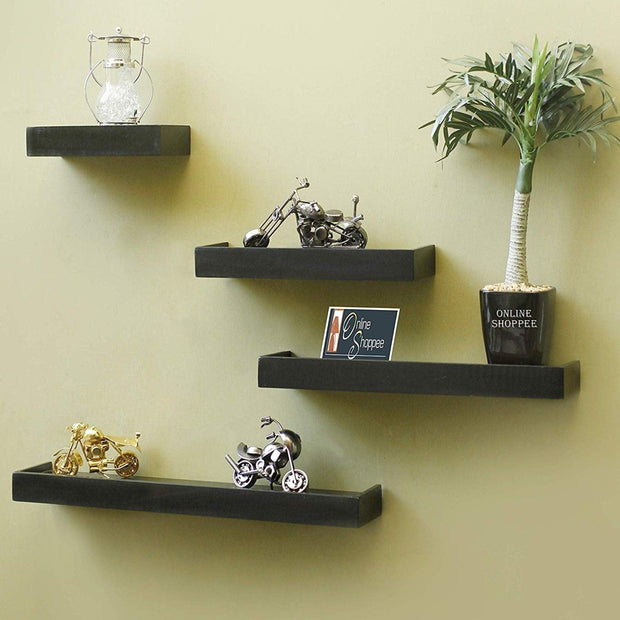 Wooden Rectangular Floating Wall Shelves set of 4 - WoodenTwist