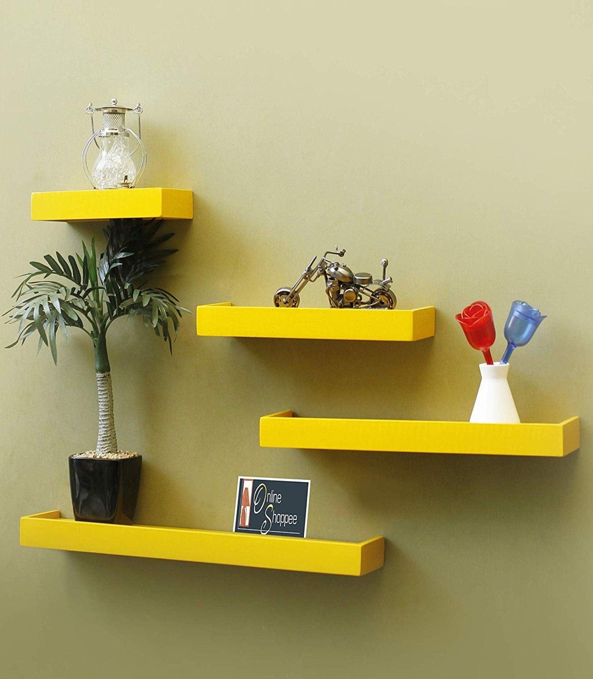 Wooden Rectangular Floating Wall Shelves set of 4 - WoodenTwist